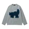Suéter Suelto de Jacquard de Felpa Retro Americano Gato Unisex High Street Vintage Suelto Pareja Ins Tejido