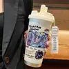 Termo de Pikachu y Gengar de Pokémon, Taza de Agua de Dibujos Animados de Aspecto Elegante con Popote, Botella de Agua Portátil para Estudiantes, Hombres y Mujeres