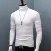 Camiseta interior de capa base engrosada transfronteriza para hombre, cuello medio alto, camiseta ajustada de otoño e invierno, color liso, cálida, talla grande, manga larga, ropa de otoño