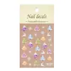 Redanco5D Repujado Popular Pegatinas para Uñas Navideñas Muñeco de Nieve Árbol Alce Pegatinas Estéreo para Uñas He1343