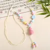 Collar con colgante de campana de mariposa de cerámica de estilo étnico retro para mujer, diseño nuevo y moderno, cadena larga para suéter, accesorios
