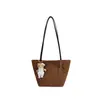 2026 Nova Bolsa Tote de Bolinhas para Mulheres Grande Capacidade Bolsa de Ombro Único e de Mão Estilo Coreano Retro Casual Versátil Bolsa de Estudante
