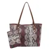 Bolsa Tote Simples de Grande Capacidade Estilo Europeu e Americano, Nova Bolsa de Mão da Moda, Bolsa Estilosa com Padrão de Pele de Cobra Tendência