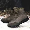 Zapatos de Algodón de Invierno Nuevos para Hombre, Botas de Nieve Integradas con Piel, Botas Deportivas para Senderismo al Aire Libre, Zapatos de Terciopelo Cálidos para Hombre