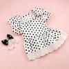 Ropa de Algodón para Perros y Gatos de Primavera y Verano Oso Teddy Amargo Ropa para Perros Pequeños y Medianos Caquis Lunares Vestido de Princesa Vestido