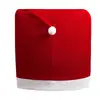 Fundas de Silla Navideñas Transfronterizas Fundas de Silla de Terciopelo Rojo Decoraciones de Sillas para el Hogar Decoración de Ambiente para Restaurantes Fundas de Silla