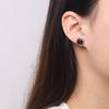 Pendientes Antiguos de Moda Plateados para Mujer de Plata S925 Joyería Pendientes Retro de Ámbar Rojo para Mujer Pendientes Sencillos