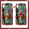 Oso navideño pintado caricatura accesorios de resina diy decoración navideña pegamento crema pegatinas para refrigerador materiales decorativos hechos a mano