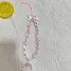 Nueva cadena para teléfono móvil de perlas de vieira DIY cadena de cuentas para funda de teléfono móvil colgante de cola de pez cadena pequeña y fresca anti-pérdida