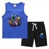 Amigos Arco-Íris Roupa de Verão Infantil Colete Calça Legging Roupa Externa Terno Sem Mangas de Duas Peças para Crianças de Tamanho Pequeno e Médio