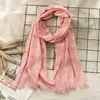 Novo Lenço Artístico Outono e Inverno 2024 Feminino de Algodão e Linho Japonês e Coreano Cor Lisa Novo Produto Atacado Lenço de Linho Duas Cores