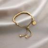 Pulseira Yunyao Inoxidável Mais Vendida Internacionalmente em Aço Titânio para Mulheres com Trevo de Cinco Folhas e Incrustação de Diamante, Personalidade Estilo Ins, Galvanoplastia a Vácuo 18K