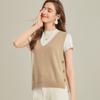 Chaleco de Lana con Cuello en V para Mujer, Suéter Pulóver sin Mangas Otoño e Invierno, Trendy y Sencillo Chaleco de Punto Ajustado para Superponer