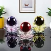 Suministro Transfronterizo de Portavelas Adornos de Bola de Loto de Cristal, Decoraciones de Escritorio de Oficina, Símbolos Propicios y de Buena Suerte, Energía Púrpura del Este