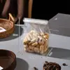Bolsa de embalaje totalmente transparente para pan tostado con alambre de borde enrollado, bolsa autosellable para tostadas, bolsa selladora para alimentos de croissant mochi