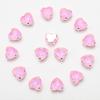 Corazón blanco K de 10 mm para coser a mano con agujero para taladro de garra, cristal de vidrio, accesorios de material hechos a mano para vestido de novia
