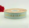 Cinta de regalo para ramo de flores de pastel con letras inglesas doradas de 2.5 cm cinta de embalaje hilo de cinta lote
