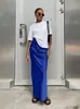 Ropa Europea y Americana para Mujer Primavera y Verano Elegante Dama Alta Gama Satín Imitación Seda Multicolor Venta al por Mayor Falda Falda Larga