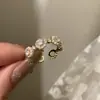Anillo de Circonita Perla para Mujer Diseño Nicho Lujo Accesible Alta Gama Versátil Anillo para Dedo Índice Abertura Anillo Ajustable Producto Nuevo