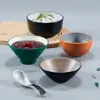 Bol de melamina estilo japonés patrón de corteza pequeño Bol de plástico para arroz Bol de arroz Bol para sopa restaurante restaurante comedor especial imitación de porcelana vajilla