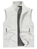 Colete Masculino Fino de Cor Sólida com Gola Alta para Primavera e Outono Jaqueta Gilet para Exterior Top Respirável de Outono 8822