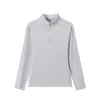Camiseta de manga larga con cuello alto y media cremallera para hombre, polo casual cómodo para deportes al aire libre para mujer, compra al por mayor con logotipo personalizado