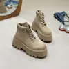 Colección Europea 2026 Otoño Nuevas Botas Chelsea de Cuero Genuino con Suela Gruesa para Aumentar la Altura para Mujer, Modernas Botas Martin con Cordones