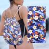 Toalla de Playa de Capas de Venta Caliente Dos en Uno 90% de Descuento Mochila Portátil de Almacenamiento Transfronteriza Toalla de Playa Impresa de Microfibra Bolsa Todo en Uno
