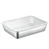 Caja de Acero Inoxidable 304 para Conservar Alimentos Caja Rectangular de Almacenamiento para Refrigerador con Tapa Plato para Platos Fríos de BBQ Plato para Frutas Sartén para Pescado al Vapor Pescado a la Parrilla