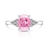 Tiktok y Xiaohongshu Más Vendidos Anillo de Huevo de Paloma Cortado Flor de Hielo de Piedra Preciosa de Colores Moda Lujo Ligero Diamante de Alto Carbono Joyería Dropshipping