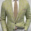 2026 Comercio Exterior Transfronterizo Primavera Nuevo Estilo Chaqueta de Traje a Cuadros Estampada Top de Traje Casual Ajustado para Hombre