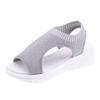 Aliexpress Wish Nuevas Sandalias de Mujer de Verano Transpirables con Suela Gruesa, Modernas y Versátiles Zapatos de Playa de Cuña Fly-Knit con Aumento de Altura