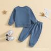 Conjunto de Dos Piezas para Hombre de Color Puro Nuevo Otoño e Invierno Cuatro Colores Opcionales Traje para Niños Envío Directo