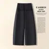 Pantalones de traje cropped de moda hechos a medida para mujer, estilo delgado, nuevo modelo de verano 2026, de cintura alta con un diseño elegante