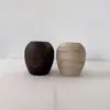 Decoración Tienda de Flores Secas para el Hogar Adornos para B&B Jarrón de Madera Maciza Jarrón de Artesanía en Madera Jarrón Pequeño Japonés