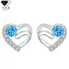 Brincos de Prata Esterlina S925 com Pino Transfronteiriço, Modelo Novo, Coração com Zircônia para Mulheres, Estilo de Nicho de Alta Qualidade, Brincos Cravejados com Zircônia que Não Desbotam