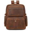 Mochila Vintage para Hombre de Cuero Crazy Horse, Mochila Unisex, Bolso Escolar para Estudiante, Bolso de Viaje, Mochila de Cuero Genuino para Viaje