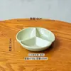 Vajilla japonesa plato dividido para el hogar plato dividido de cerámica creativo plato pequeño para platos del hogar plato de tres compartimentos plato de desayuno plato para salsas