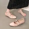 Zapatos de Salón Bajos con Tacón Grueso y Lazo Estilo Retro Francés para Mujer 2026 Otoño Combinan con Faldas Versátiles Mocasines de Tacón Medio