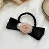 Tiara de Flor Rosa Flor de Cetim Anel de Cabelo de Intestino Grosso Flor de Cabeça Popular Novo Super Fada Camélia Bola Acessórios de Cabelo para Mulheres