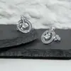 Brincos de prata esterlina S925, brincos de moissanita femininos, brincos redondos com fecho de bolsa, brincos transversais femininos, 1 quilate, cor D, brincos de diamante mosane