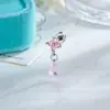 Pendente Gota de Flor Hensen Novo Estilo Ins Quatro Diamantes Flor Pequena Gota Haste de Liga de Titânio Piercing de Cartilagem Stud de Osso da Orelha