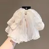 Pin para Coleta de Seda Bordada Color Blanco Crudo de Alto Gama Coreano, Ambiente Romántico, Pasador de Pelo Estilo Hada