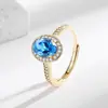 Transmissão ao vivo mais vendida novo anel de ovo de pombo moda feminina luxo leve versátil zircônia formato de ovo anel de dedo joia cross-border dropshipping