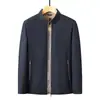 Outono Inverno 2026 Novo Casaco Masculino Casual de Negócios com Gola Alta Acolchoado de Algodão Espesso Roupas Acolchoadas de Algodão para Meia-idade Roupas de Exterior Masculinas