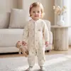 Mameluco para bebé, cálido y grueso, para recién nacidos en otoño e invierno, mameluco acolchado para bebés de un mes, ropa sin costuras para invierno