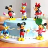 Decoración para pastel Hoja Mickey de 6 piezas Muñeco Mickey Mouse con cabeza que se mueve Bandera Mickey Minnie Decoración para pastel Pato Donald