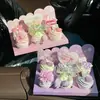 Caixa de Embalagem para Cupcakes Dia das Mães 2025 Fundo Placa Fada Madrinha Decorativo Transparente Destaque Caixa Portátil 6 Grãos