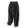 Calças de inverno estilo novo retrô listradas finas calças casuais acolchoadas de algodão linho espessadas calças de algodão quentes para mulheres