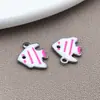 Pingente de Peixe Tropical Marinho Esmaltado em Aço Inoxidável Pingente Brincos Colar Chaveiro Artesanais DIY Acessórios